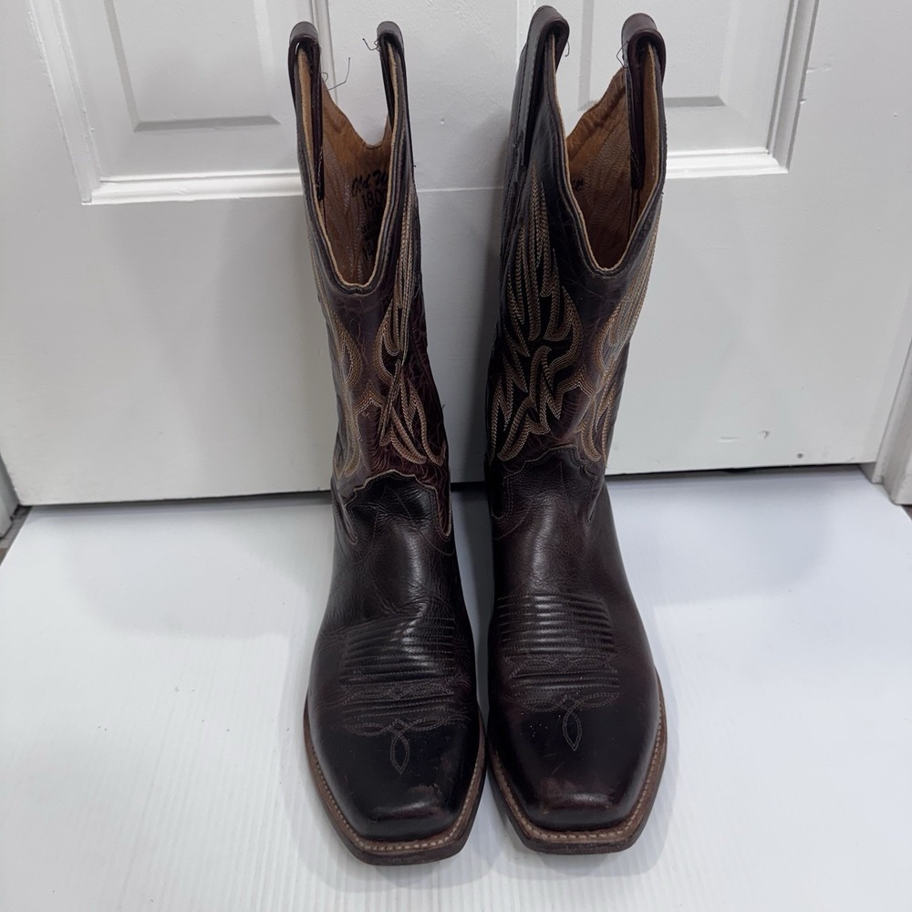 Old West 18002 Women's Brown Leather Cowboy Western Boots Square Toe Size 9
